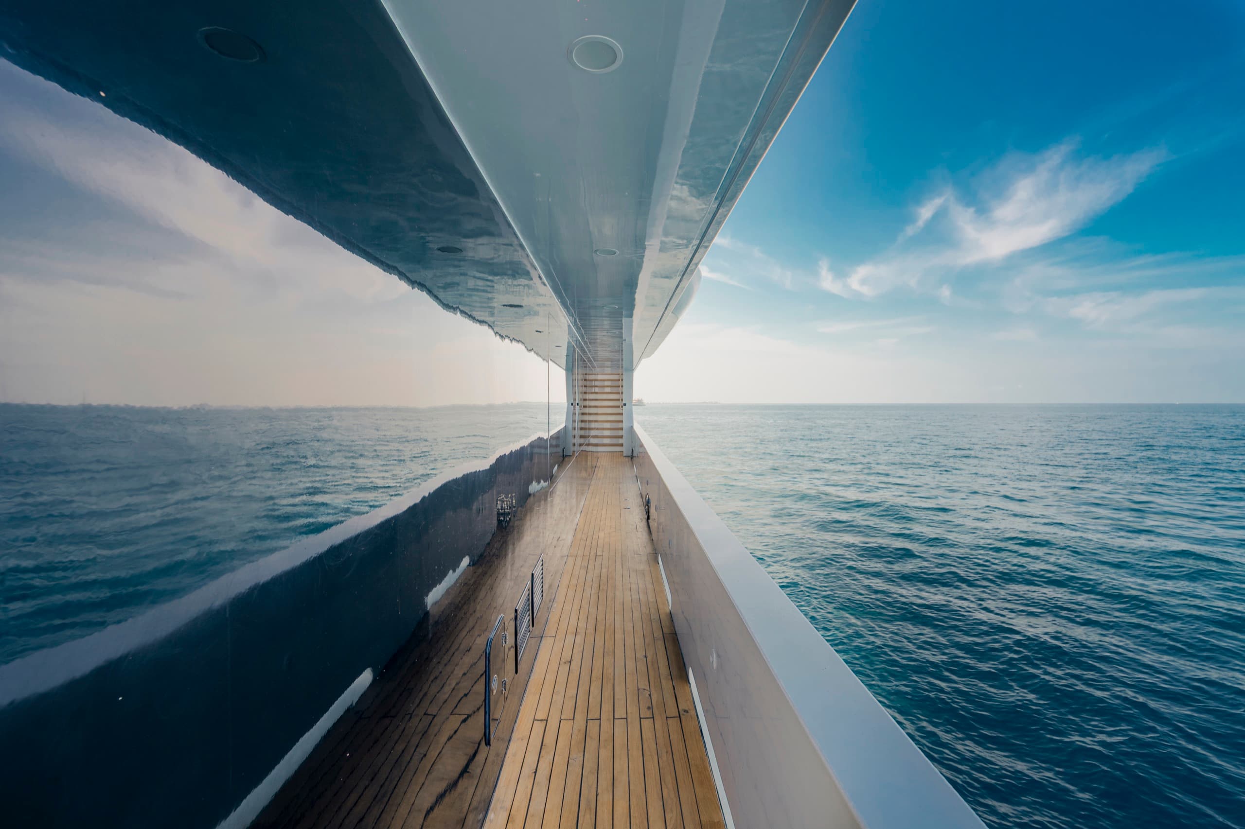 Starboard deck and sea